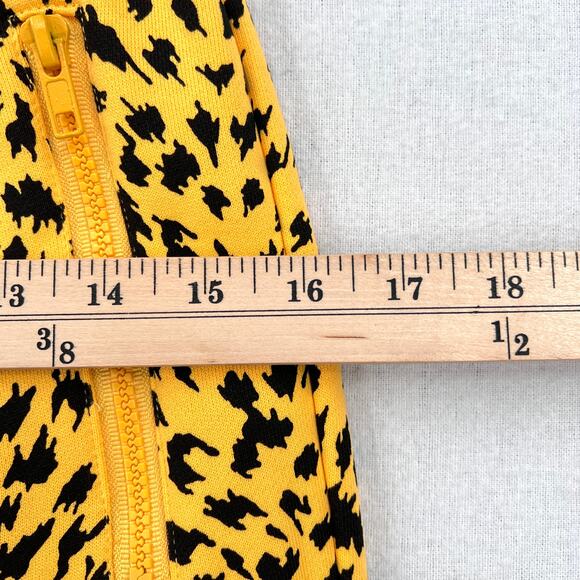 LES GIRLS LES BOYS Cheetah Print Slim Jogger womens Small Yellow Black Sweatpant - Picture 13 of 16